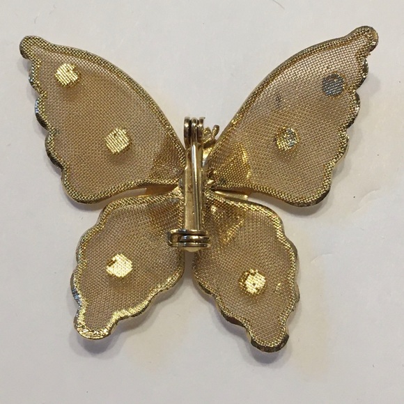 Gold toned Butterfly Brooch - Picture 2 of 6